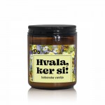 Darilna dišeča sveča z napisom in vonjem burbonske vanilije - Hvala, ker si!